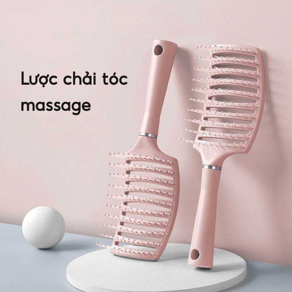 Lược Chải Tóc Đệm Khí Mát Xa Da Đầu Tạo Kiểu Tóc Xoăn Dài Đặc Biệt Cho Nữ Tiện Lợi Massage
