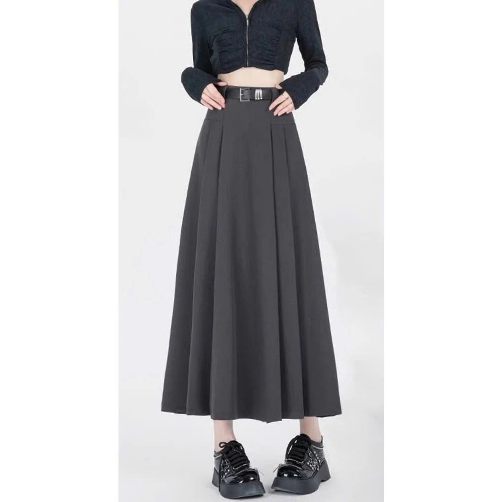 Chân váy A dài xếp ly phong cách hàn quốc hot trend  dáng dài ~90cm có túi 2 bên sườn vải Vitex CV06B