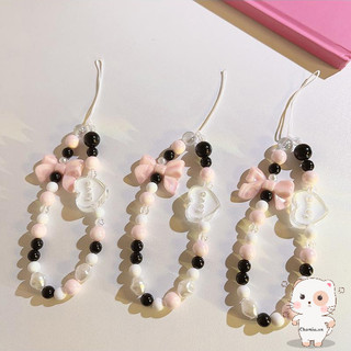 【Chamvn】Dây đeo điện thoại kiểu Sweet Fairy chống mất dây đeo điện thoại Ốp lưng điện thoại đính hạt mặt dây chuyền