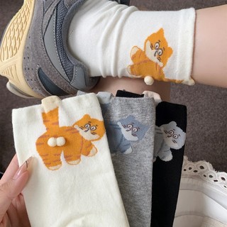 Tất Cotton Dễ Thương Trứng Mèo - Quà Tặng hoặc Tất Ngắn Mùa Hè Cho Bé Gái