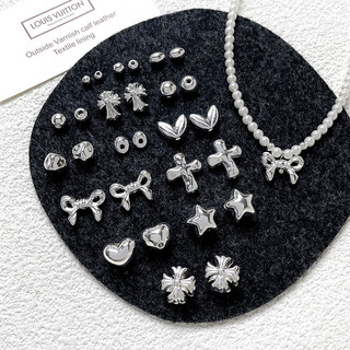 Hợp Kim Mạ Bạc Bảo Quản Màu Nơ Chữ Thập Vòng Hạt Miếng Đệm Hạt diy Handmade Vòng Tay Vòng Cổ Bông Tai Đính Hạt Phụ Kiện