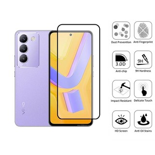 Kính cường lực bảo vệ màn hình Vivo Y100 5G 2 trong 1 cho Vivo Y38 Y28 Y18 Y03 Y27 Y27s Y17s Y36 4G 5G Phim bảo vệ kính chống va đập & Phim ống kính máy ảnh