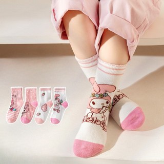 2024 Mùa Xuân Mới Mùa Hè Trẻ Em Hoạt Hình Tất Cotton Mỏng Thoáng Khí Cho Bé Trai Và Bé Gái Cinnamoroll