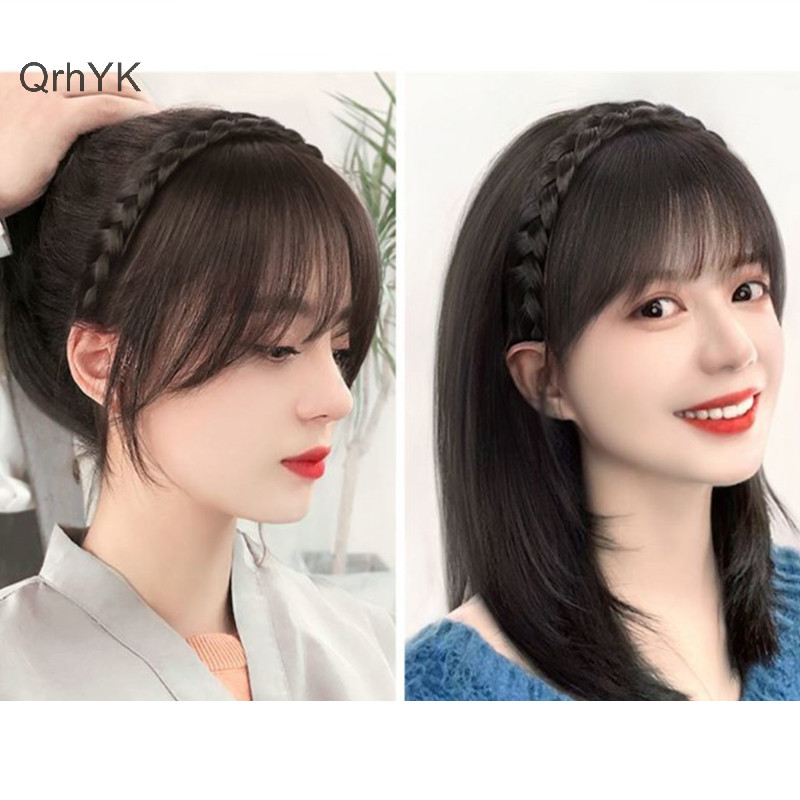 Thời Trang Nhà Máy Tóc Giả Không Khí Nổ Tự Nhiên Vô Hình Thẳng Nổ Liền Mạch Tự Nhiên Trán Giả Nổ Kiểu Tóc Dụng Cụ QrhYK
