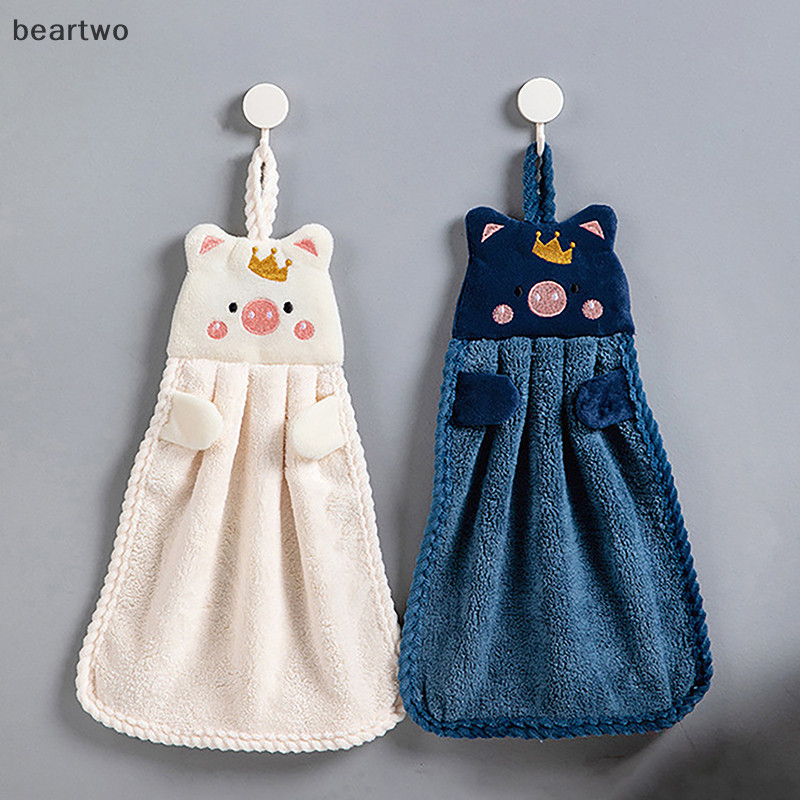 < Beartwo > Khăn tay dễ thương Khăn tay phòng tắm nhà bếp Khăn tay siêu thấm Khăn bếp Bộ đồ ăn hiệu quả cao Khăn lau đẹp