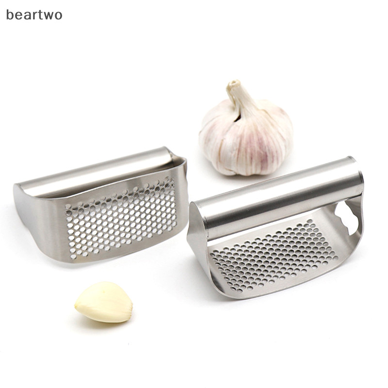 < Beartwo > Máy ép tỏi bằng thép không gỉ Hướng dẫn sử dụng Máy ép tỏi gừng Máy nghiền tỏi Cutg Dụng cụ cắt nhỏ Tiện ích nhà bếp Đẹp