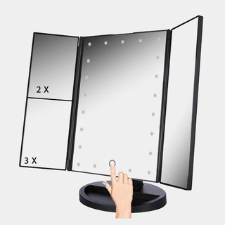 Trang Trí Nhà Cửa LED Gương Trang Điểm Gấp Gương Dạ Quang Để Bàn Trang Điểm Cầm Tay Gấp Gương Có Đèn USB Pin 2X Gương Trang Điểm