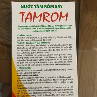 Nước tắm rôm  ( TAMROM ) cho  trẻ em hiệu quả sau 1 lần tắm.