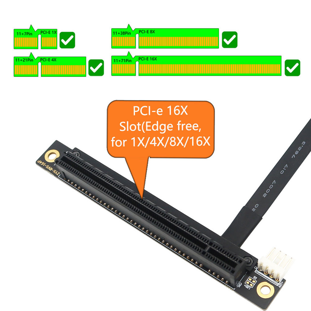 Jmt M.2 NGFF Key A-E Sang PCI-E 16X 270 Độ Cáp 25CM