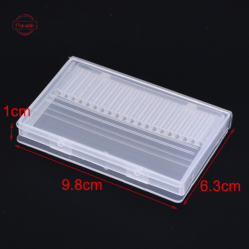Parade 20 lỗ mũi khoan móng tay hộp nhựa trưng bày đứng hộp đựng cho mũi khoan 3 / 32 "VN