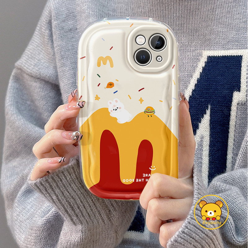 Ốp Điện Thoại Trong Suốt Thỏ Hamburger Dễ Thương Cho Realme 8 V23 V23i V20 V15 V13 V11 V11S Q5i Q5 Q3 Pro Carnival Q3i Q3 Narzo 50 30 GT 5 2 Master Neo 3 5 2 SE 5G Vỏ Trong Suốt