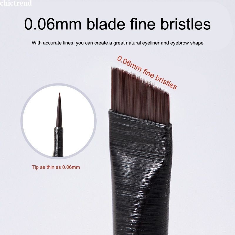 🌟chic🌟Bàn chải kẻ mắt Blade, Bàn chải lông mày phẳng góc siêu mịn, Bàn chải trang điểm đặt dưới mắt Bàn chải chi tiết chính xác