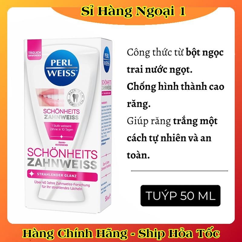 Kem đánh răng làm trắng Perl Weiss 50ml của Đức - Date mới Đủ Bill