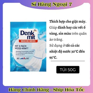 Giấy tẩy trắng quần áo Denkmit giúp tăng độ trắng sáng hộp 20 miếng - hàng nội địa Đức