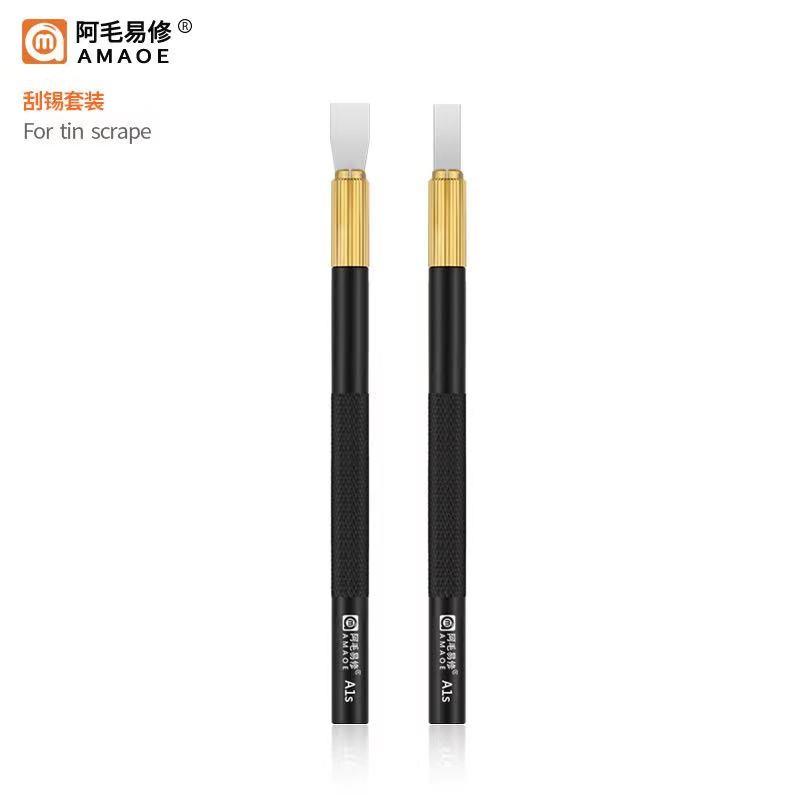 2 Cái / bộ AMAOE Hàn Dán Lưỡi Thiếc Dán Cạp BGA Stencil Thìa Cho CPU NAND DDR IC Chip BGA Hàn Dụng Cụ Sửa Chữa