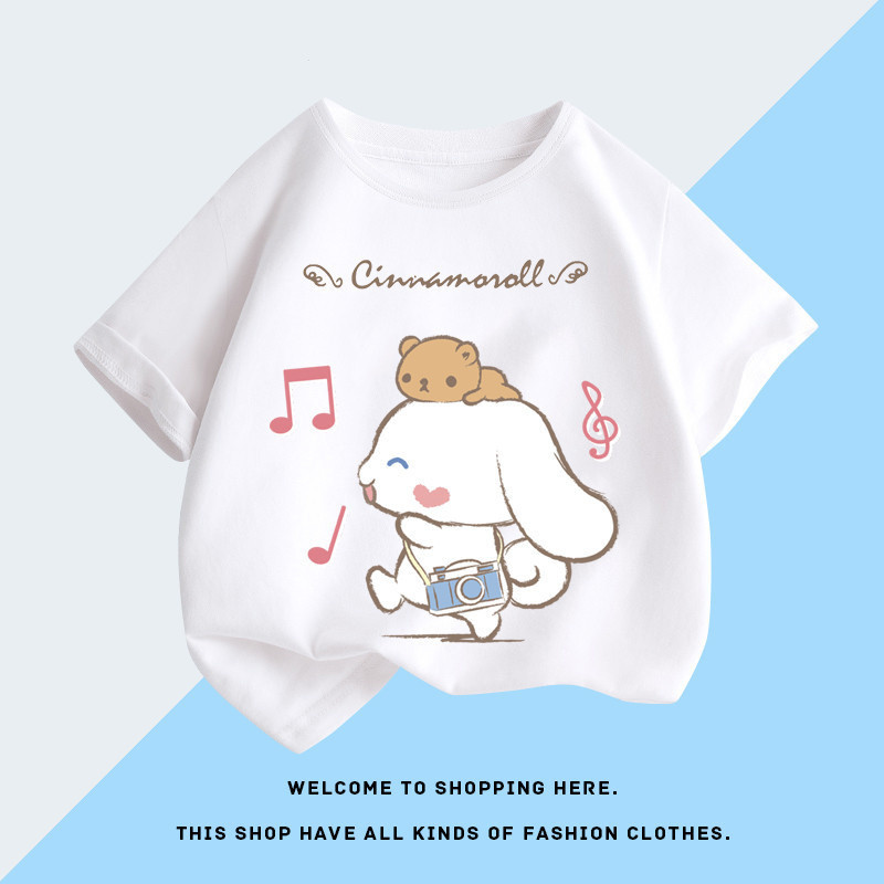 Áo thun trẻ em hoạt hình cinnamoroll Áo Thun thường ngày cho bé gái và bé trai thời trang hàng đầu
