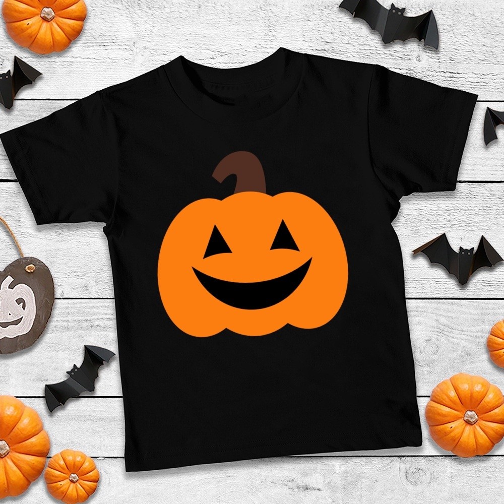 Halloween Pumpkin Children's T-shirt Fashion Girl Black Boy Halloween Party Costume