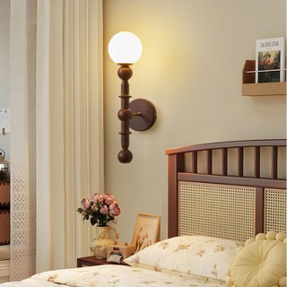 AIMI Phong Cách Trung Hoa Mục Vụ Nghiên Cứu Gỗ Thủy Tinh Đèn Tường Sắt Phòng Ngủ Đầu Giường Đèn Led Hành Lang Phòng Khách Đèn Trang Trí