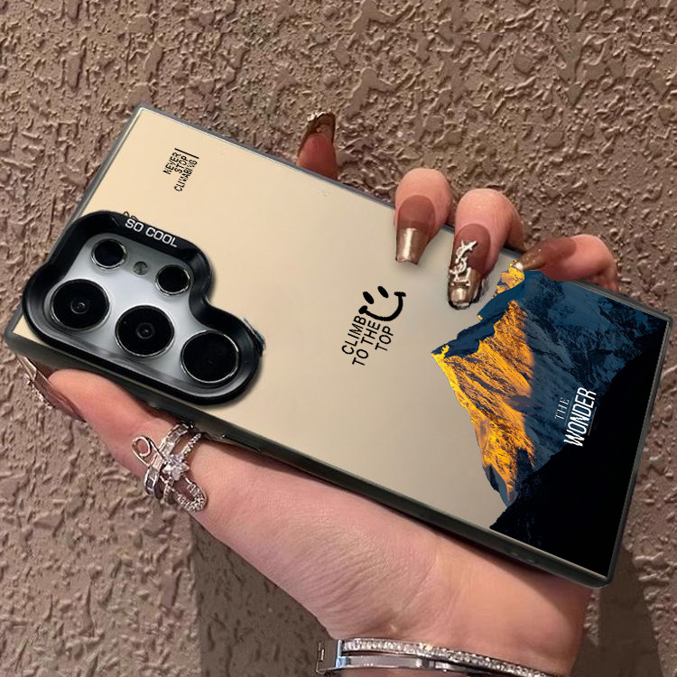 Phong cảnh tuyệt vời của Meili Snow Mountain Micro Matte Hard Frosted Case cho Samsung S25 Ultra S24 Ultra S23U Galaxy S24 + S24FE S22U S20FE S21 S20 Vỏ chống sốc chống vân tay
