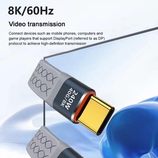 Cáp USB4.0 linh hoạt HAVENLYCO, Dây sạc nhanh PD 240W USB C sang Type C, Chip đánh dấu điện tử chuyên nghiệp Cáp dữ liệu ngắn 8K 60HZ