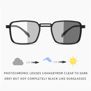 2in1 Vuông Photochromic Chống Bức Xạ Kính Dành Cho Nữ Chống Ánh Sáng Xanh Kính Mắt Khung Ống Kính Có Thể Thay Thế Kính Mắt Sắc Thái