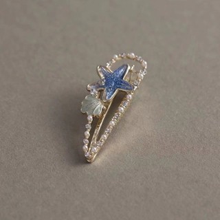 Mauropoli [Hàng có sẵn] Haihai Zhumeng ~ Kẹp tóc sao biển dễ thương Fairy Blue Side Duckbill Clip Bangs Tóc gãy Kẹp tóc nhỏ phù hợp cho nữ