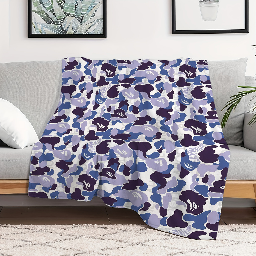 Bape Flannel Chăn Một Mặt In Flannel Chăn Điều Hòa Không Khí Chăn