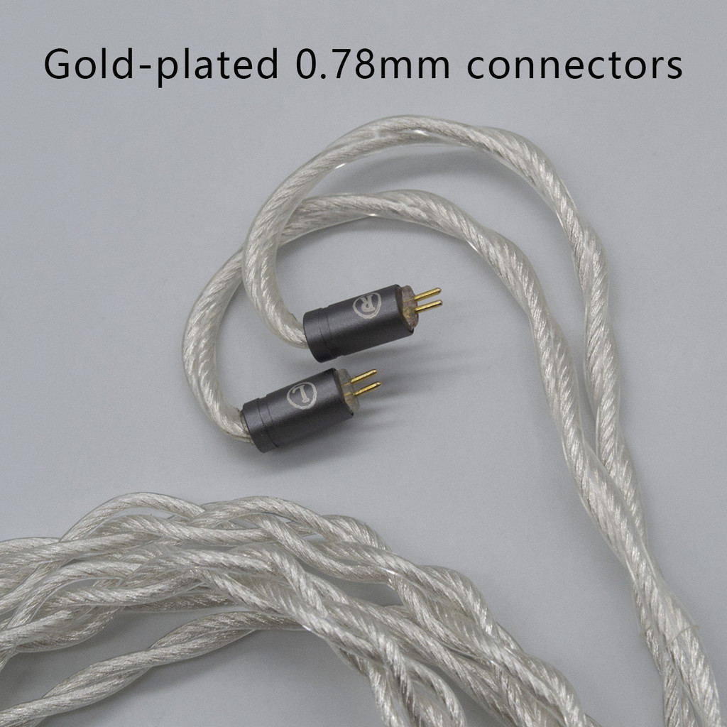 Juzear Cáp Limpid IEM 4Core 18 Awg 6N OFC Đồng Mạ Bạc 3.5 4.4mm Phích Cắm 2Pin Tai Nghe Nâng Cấp Cáp Bướm 41T