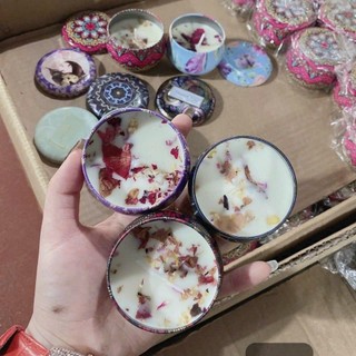 Combo 2 hộp Nến Thơm Tinh Dầu Thiên Nhiên Phong Cách Hoa Khô Thảo Mộc ( mix màu) Decor Dầu Thơm
