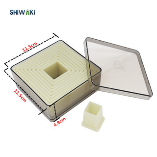 Bộ cắt bánh quy vuông Bộ cắt bánh quy Nylon Fondant có hộp đựng