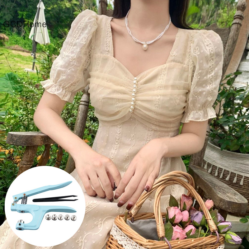 Gcdhome Ngọc Trai Setg Dụng Cụ Máy 5 Kích Cỡ Hạt Nhựa Ngọc Trai Vải Hướng Dẫn Cố Định Sử Dụng Báo Chí Cho DIY May Phụ Kiện HOT