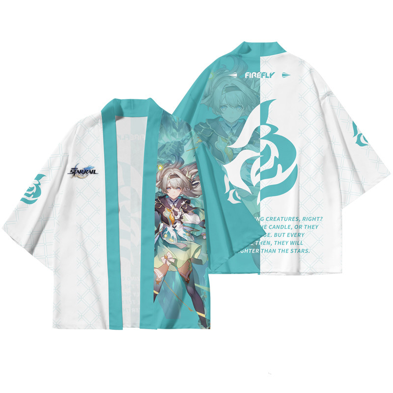 5y Honkai: Star Rail Firefly Lingsha Robin Aventurine haori linh mục frock cardigan áo len kimono áo thun