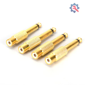 10 giắc cắm RCA Nữ đến Đầu nối bộ chuyển đổi âm thanh phích cắm Mono Male 6,35mm Giảm giá TH