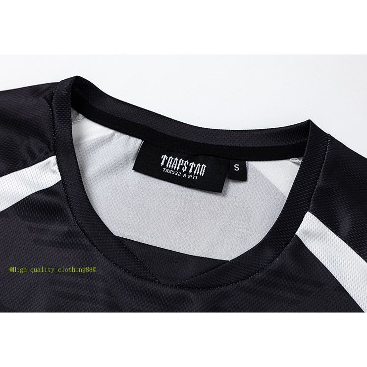 * * * * Chất lượng cao * * * Phong cách mới 608 #Trapstar Áo thun cổ tròn ngắn tay in hình Cotton nguyên chất