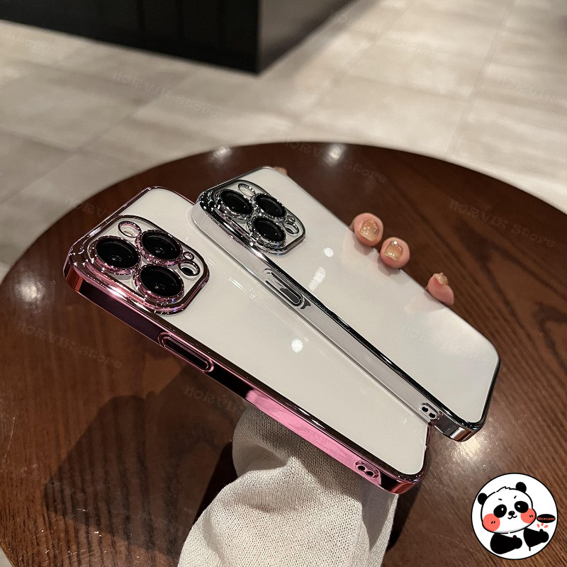 Ốp Điện Thoại Mạ Sang Trọng Cho OPPO Reno 12 Pro 12F 11F 11A 11 Pro 10 9 8 Pro Plus 7 Lite 8T 8Z 7Z 6 Pro 6Z 5 5K 5G 4G Vỏ Trong Suốt Đơn Giản Bóng Chống Sốc Vỏ Mềm