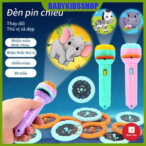 [HÀNG MỚI GIÁ SALE] Đèn pin chiếu hình cho bé 24/80 hình động vật sắc nét cho bé