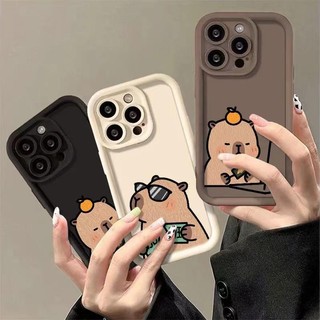 Ốp Lưng Cho iPhone 11 12 13 Pro Max Mini 5 5S Làm Việc Capybara Thời Trang Hoạt Hình Dễ Thương Silicon Mềm Vỏ Điện Thoại