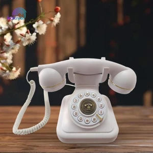 Điện thoại có dây mặt số cổ điển trang trí văn phòng, quà tặng Giáng sinh