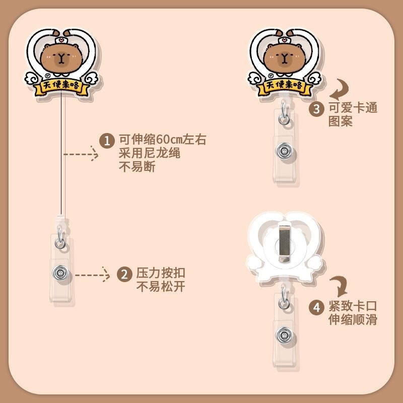 Thẻ bảng tên yoyo rút gọn hình Capypara cute, hình theo yêu cầu  - Xưởng quà tặng Sango