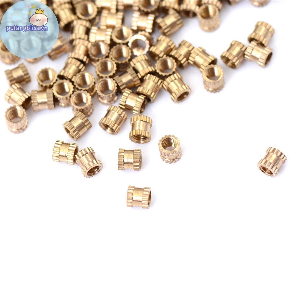 Pufangbliss 200 chiếc M3 * 4 đai ốc đồng chèn các bộ phận nhúng đai ốc đồng
200 chiếc M3x4mm Đồng thau số liệu ren Knurl Chèn đai ốc 
Knurl Chèn đai ốc có ren bằng đồng thau tròn