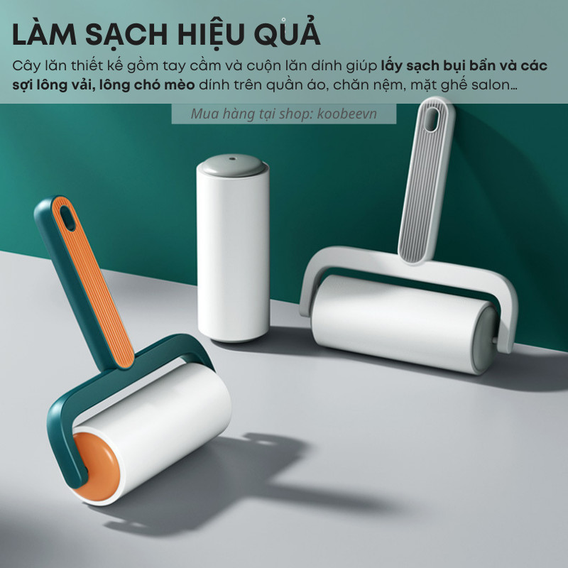 Cây Lăn Bụi KOOBEE Làm Sạch Quần Áo, Ga Giường, Sofa, Lông Chó Mèo, Cuộn 60 Lần Xé | 159