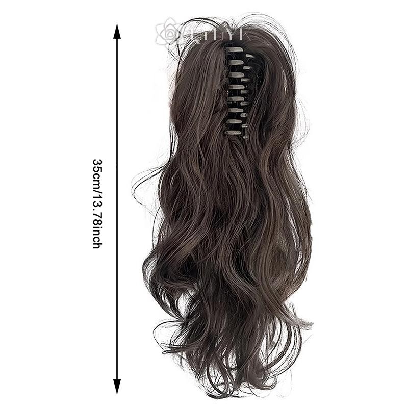 Qrhyk Tổng Hợp Móng Vuốt Kẹp Đuôi Ngựa Phần Mở Rộng Tóc Ngắn Xoăn Tự Nhiên Đuôi Giả Tóc Cho Nữ Đuôi Ngựa Tóc Đen Mới