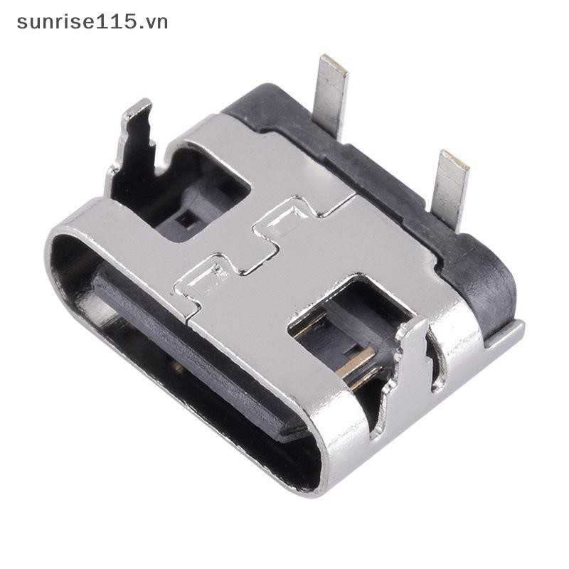 Srvn 10 Chiếc 2 Pin Micro USB Loại C Ổ Cắm Kết Nối USB 3.1 Type-C Nữ Jack Cắm Điện Dock Cho Cổng Sạc Điện Thoại Di Động.