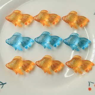 Phong cách Hàn Quốc vui nhộn mô phỏng trong suốt ba chiều cá vàng diy Bông tai Acrylic Phụ kiện tóc vỏ điện thoại vật liệu bán buôn