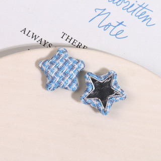 Phong cách Hàn Quốc, vải cotton lanh tươi mát, miếng vá nút ngôi sao năm cánh, phụ kiện tóc DIY cho phụ nữ