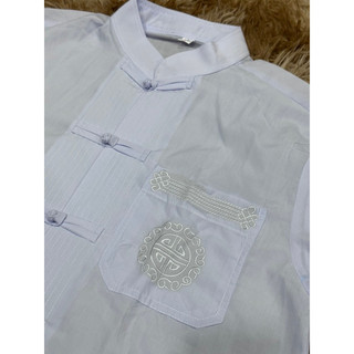 set đồ bộ nam màu trắng, pháp phục trắng cho nam