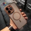 Mới!! Ốp điện thoại từ tính sa mạc Titan đen xám mờ cho iPhone 11 12 13 14 15 16 16pro 16 Pro Max 16 Plus Vỏ bảo vệ chống sốc Ốp lưng cứng