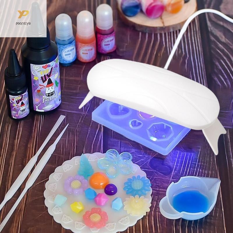 Ppy 30s 60s Hẹn Giờ Epoxy Khuôn Đèn Nắng Mini UV Máy Sấy Đèn Chữa Nhựa Di Động