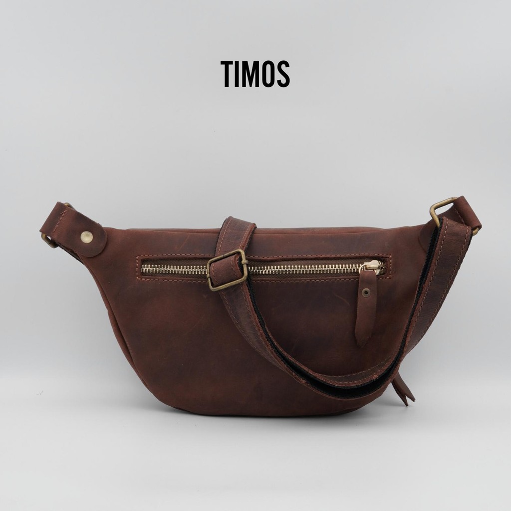 [ Da bò thật ] Túi bao tử, túi đeo chéo bụng DB22, da bò sáp cao cấp. Kích thước 26 × 14 × 7 cm