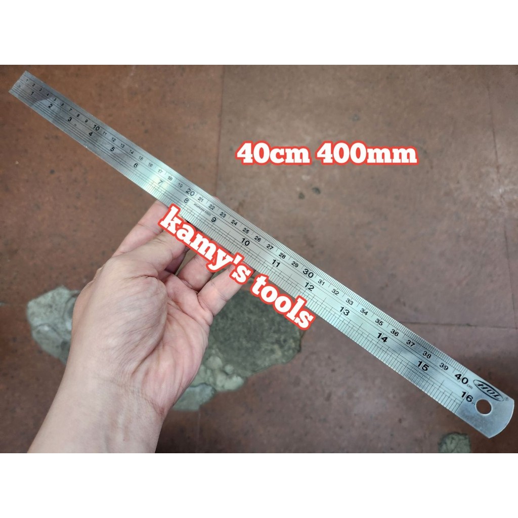 Thước lá inox 400mm 40cm bản 23mm hệ inch và mét HOL | Shopee Việt Nam